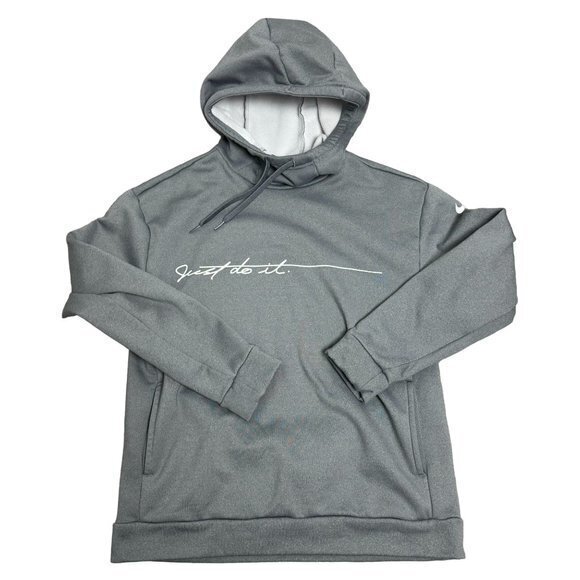 Nike Womens Size XS‎ Gray Pullover Sweatshirt Spellout Just Do It Hoodie - Picture 1 of 12